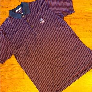 Peter Millar Purple and Red Striped Polo Shirt